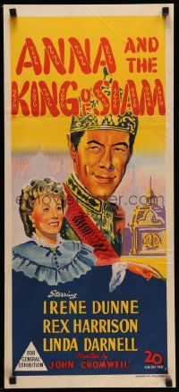 5r376 ANNA & THE KING OF SIAM Aust daybill '46 art of pretty Irene Dunne, Rex Harrison!