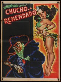 5r068 CHUCHO EL REMENDADO Mexican poster '52 Tin Tan & very sexy girl by Ernesto Garcia Cabral!