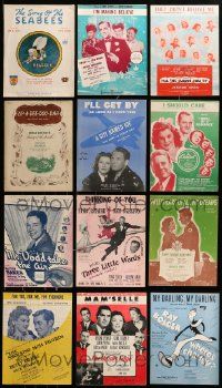 5s107 LOT OF 12 SHEET MUSIC '40s great songs from a variety of different movies!