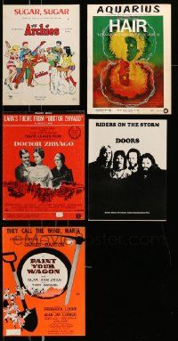 5s114 LOT OF 5 SHEET MUSIC '50s-70s Archies, Hair, Doctor Zhivago, The Doors, Paint Your Wagon!