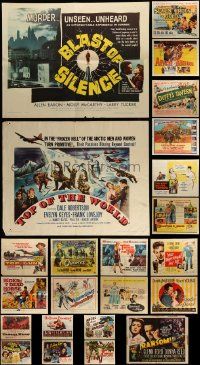 5s325 LOT OF 25 FORMERLY FOLDED HALF-SHEETS '40s-60s great images from a variety of movies!