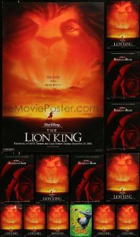 5s466 LOT OF 18 UNFOLDED DOUBLE-SIDED 27X40 DISNEY ONE-SHEETS '00s Lion King, Beauty & the Beast!