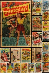 5s143 LOT OF 46 FOLDED ONE-SHEETS '40s-50s great images from a variety of different movies!