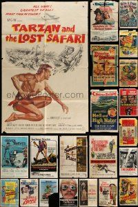 5s161 LOT OF 27 FOLDED ONE-SHEETS '50s-70s great images from a variety of different movies!