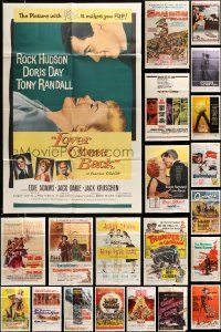 5s134 LOT OF 55 FOLDED ONE-SHEETS '50s-70s great images from a variety of different movies!