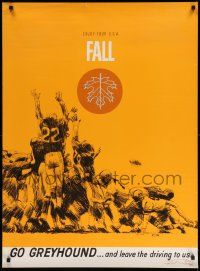 5t029 GREYHOUND FALL 28x38 travel poster '60s art of a youth football league by Roth!