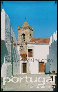 5t043 PORTUGAL 24x39 Portuguese travel poster '60s cool image of bell tower & buildings!