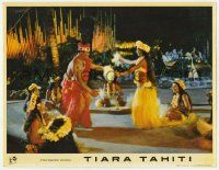5w937 TIARA TAHITI English LC '62 great image of native Hawaiian dancers performing at luau!