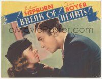 5w553 BREAK OF HEARTS LC '35 close up of Charles Boyer glaring at Katharine Hepburn!