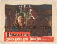 5w555 BRIGHT LEAF LC #4 '50 sexy Lauren Bacall stares at worried Gary Cooper, Michael Curtiz