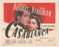 5w081 CASABLANCA TC R49 Humphrey Bogart & Ingrid Bergman have a date with fate, ultra rare!