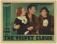 5w577 CASE OF THE VELVET CLAWS LC '36 Warren William as Perry Mason between Claire Dodd & Wini Shaw!