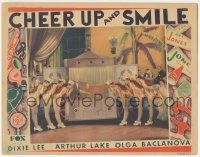 5w586 CHEER UP & SMILE LC '30 wonderful wacky image of bellboy showgirls by piano player in box!