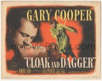5w094 CLOAK & DAGGER TC '46 Gary Cooper & Lilli Palmer, directed by Fritz Lang!