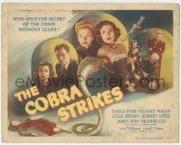 5w095 COBRA STRIKES TC '48 who held the secret of the crime without clues, cool film noir art!