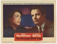 5w605 DAMNED DON'T CRY LC #4 '50 close up of worried Joan Crawford looking at Kent Smith!