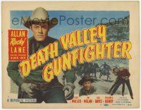 5w118 DEATH VALLEY GUNFIGHTER TC '49 great close image of cowboy Allan Rocky Lane pointing gun!