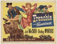 5w176 FRENCHIE TC '51 art of sexy lace-trimmed Shelley Winters with sheriff Joel McCrea!