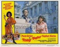 5w661 FRIDAY FOSTER LC #5 '76 great close up of sexy Pam Grier standing by Yaphet Kotto!