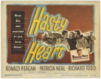 5w220 HASTY HEART TC '50 patient Ronald Reagan & nurse Patricia Neal help dying Richard Todd!