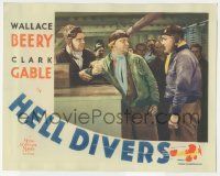 5w689 HELL DIVERS LC '32 Wallace Beery restrained by Cliff Edwards from punching angry Clark Gable!