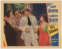 5w697 HIS WOMAN LC '31 wonderful image of sailor Gary Cooper with prostitutes at bar, ultra rare!
