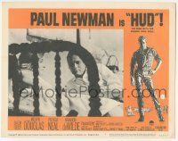 5w705 HUD LC #4 '63 great close up of Paul Newman & Patricia Neal in bed, Martin Ritt classic!