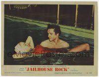 5w727 JAILHOUSE ROCK LC #7 '57 Elvis Presley & Jennifer Holden find romance in a swimming pool!