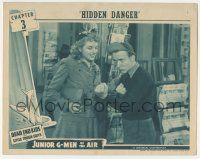 5w741 JUNIOR G-MEN OF THE AIR chapter 3 LC '42 Kathryn Adams amused by Huntz Hall at newsstand!