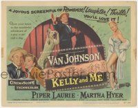 5w263 KELLY & ME TC '57 great images of Van Johnson, Piper Laurie, sexy Martha Hyer & cute dog!