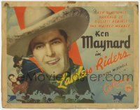 5w282 LAWLESS RIDERS TC '35 Ken Maynard blasts his barrage of bullets against the masked menace!