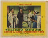 5w765 LOVE IS A MANY-SPLENDORED THING LC #8 '55 William Holden & Jennifer Jones in hospital!