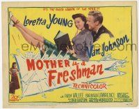 5w314 MOTHER IS A FRESHMAN TC '49 art of Loretta Young & Van Johnson, the cheer leader of the year