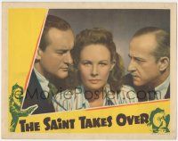 5w863 SAINT TAKES OVER LC '40 close up of Wendy Barrie between George Sanders & Jonathan Hale!