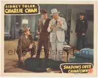 5w880 SHADOWS OVER CHINATOWN LC '46 Sidney Toler as Charlie Chan w/ murder weapon over dead body!