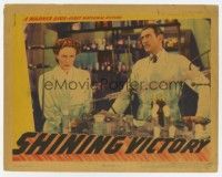 5w884 SHINING VICTORY LC '41 close up of Geraldine Fitzgerald & James Stephenson in laboratory!