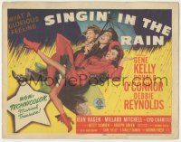 5w394 SINGIN' IN THE RAIN TC '52 classic art of Gene Kelly, Donald O'Connor & Debbie Reynolds!