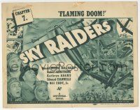 5w399 SKY RAIDERS chapter 7 TC '41 Donald Woods, Kathryn Adams, airplane serial, Flaming Doom!