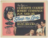 5w400 SLEEP MY LOVE TC '47 Claudette Colbert, Robert Cummings, Don Ameche, sexy Hazel Brooks!
