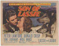 5w410 SON OF LASSIE TC '45 Peter Lawford, art of the classic canine star & puppy!