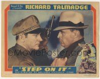5w906 STEP ON IT LC '36 c/u of world's greatest action star, Richard Talmadge struggling for gun!
