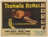 5w428 TEENAGE REBEL TC '56 Michael Rennie sends daughter to mom Ginger Rogers so he can have fun