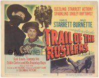 5w446 TRAIL OF THE RUSTLERS TC '50 Charles Starrett as the Durango Kid with Smiley Burnette!