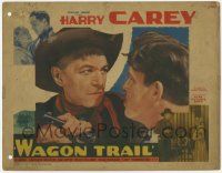 5w465 WAGON TRAIL TC '35 close up of Harry Carey in major stare down with tough looking bad guy!