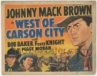 5w472 WEST OF CARSON CITY TC '39 great artwork of Johnny Mack Brown, Bob Baker & Fuzzy Knight!