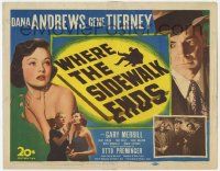 5w479 WHERE THE SIDEWALK ENDS TC '50 Dana Andrews, sexy Gene Tierney, Otto Preminger noir!