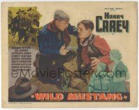 5w486 WILD MUSTANG TC '35 close up of cowboy Harry Carey holding bad guy at gunpoint!