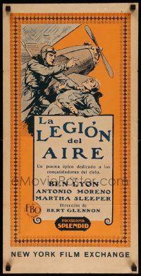 5y020 AIR LEGION Argentinean '30s Ben Lyon, incredible different artwork of fight and airplane!
