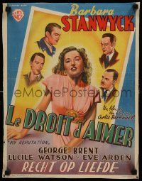 5y038 MY REPUTATION Belgian '40s different art of 4 men staring at bad girl Barbara Stanwyck!