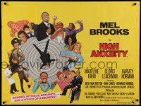 5y251 HIGH ANXIETY British quad '78 art of Mel Brooks & cast by Tanenbaum, wacky Vertigo spoof!